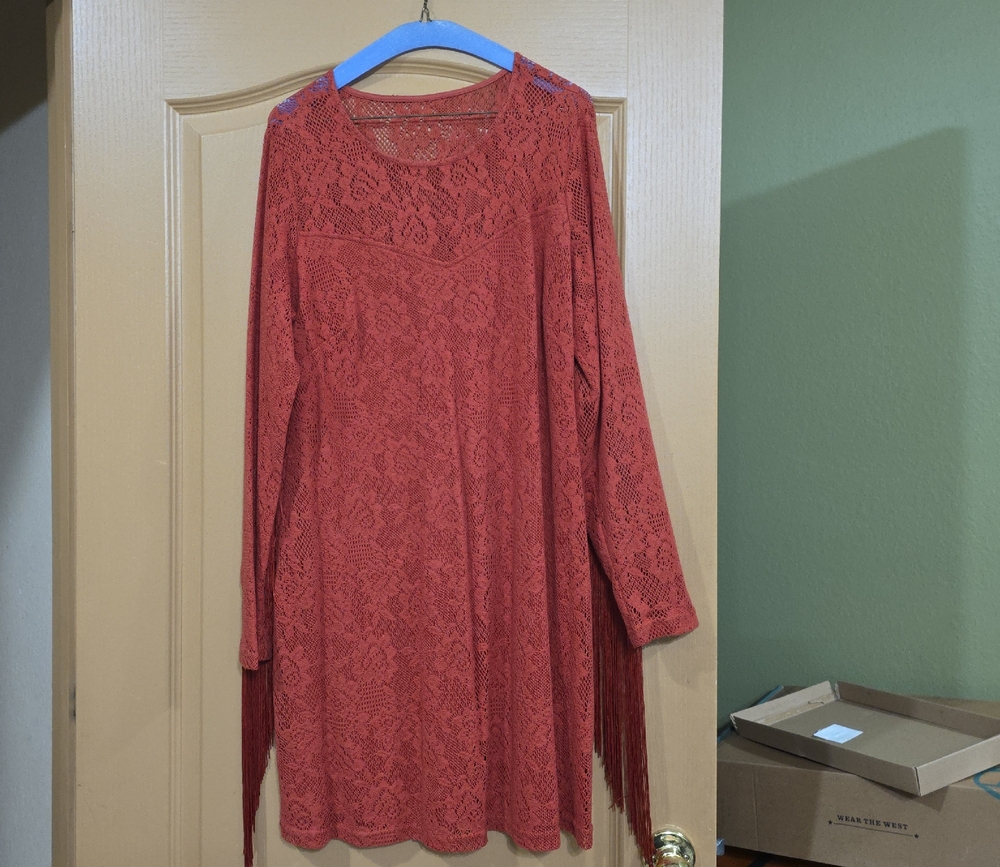 Idyllwind Red Lace Long Sleeve Dress